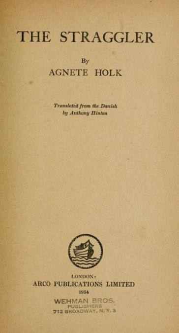 Title page of the book, The Straggler